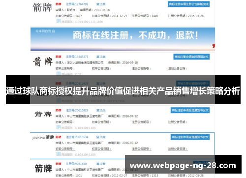 通过球队商标授权提升品牌价值促进相关产品销售增长策略分析 通过球队商标授权提升品牌价值促进相关产品销售增长策略分析
